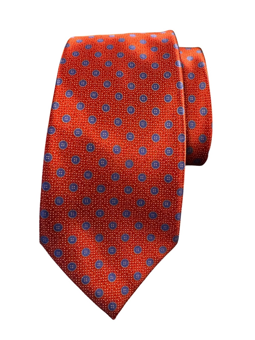 Stefano Ricci Luxury Collection Men’s Red & Blue Button Print Silk Tie Made in I